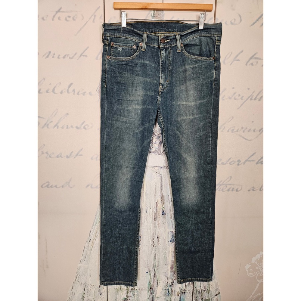 Levis 510 Skinny Fit Mens Jeans 34x32 Dark Wash Blue Stretch Denim 05510-0125